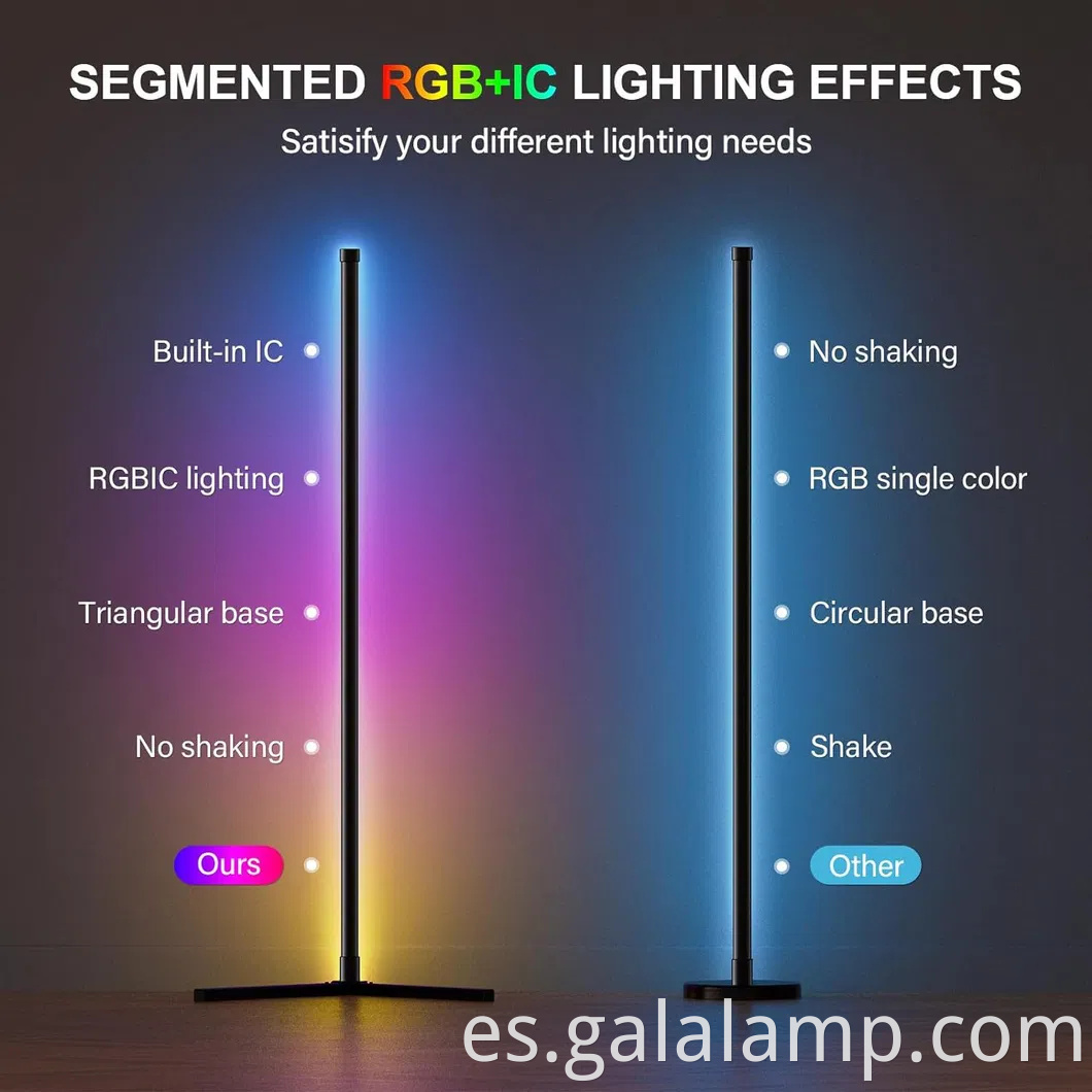 RGB Lámpara de pie inteligente colorida con bluetooth y control wifi